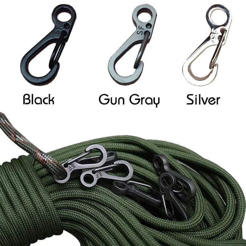10Pcs/lot Mini Carabiner Gear Hooks Key Chain Camping EDC Survival Climbing SF Spring Backpack Clasps Keychain