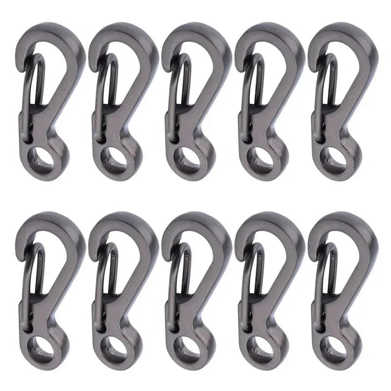10Pcs/lot Mini Carabiner Gear Hooks Key Chain Camping EDC Survival Climbing SF Spring Backpack Clasps Keychain