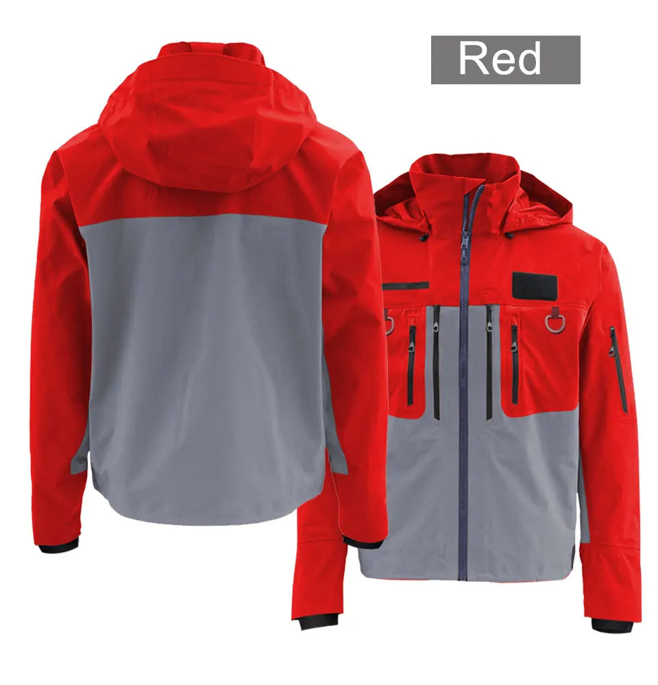Fishing Wading Jackets 4-Ply Breathable Rain Jacket Durable Tactical Waterproof Clothing Dry Outwear for Kayaking Hiking Hunting