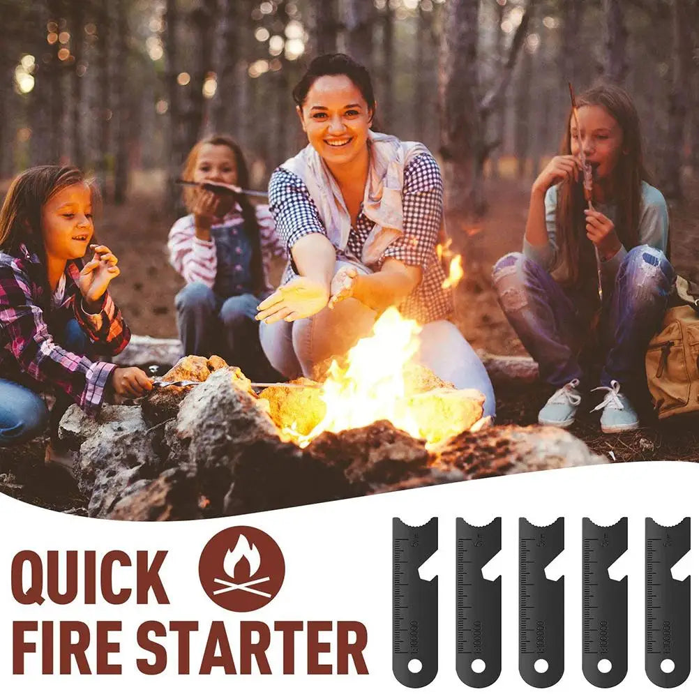 10 Pcs Outdoor Flint Scraper Striker Flint Fire Starter for Outdoor Camping Hiking Hunting Emergency Survival