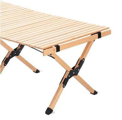 Solid Wood Folding Table Camping Wind Bar Grill Hot Pot Booth Fair with Heightened Egg