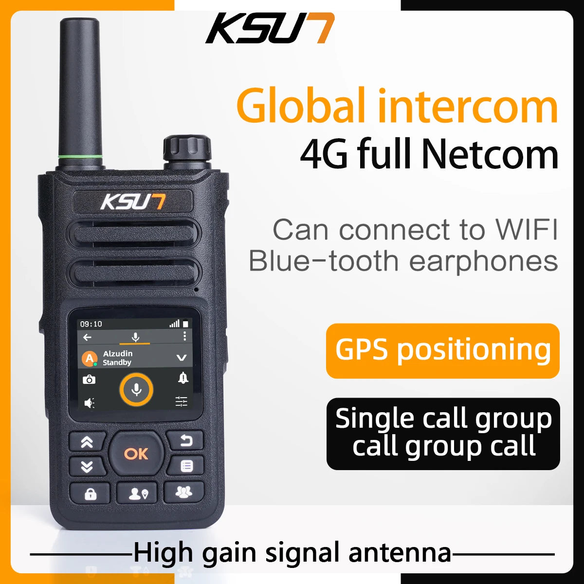 Walkie Talkie Compatible Zello APP 4g Sim Card WiFi Network Cell Phone Radio Long Range Professional Walkie Talkie KSW-ZL18