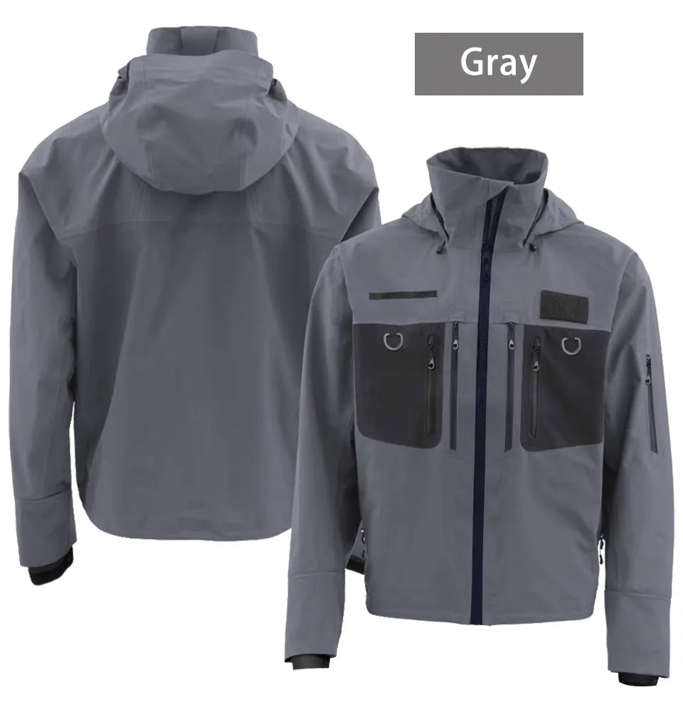 Fishing Wading Jackets 4-Ply Breathable Rain Jacket Durable Tactical Waterproof Clothing Dry Outwear for Kayaking Hiking Hunting
