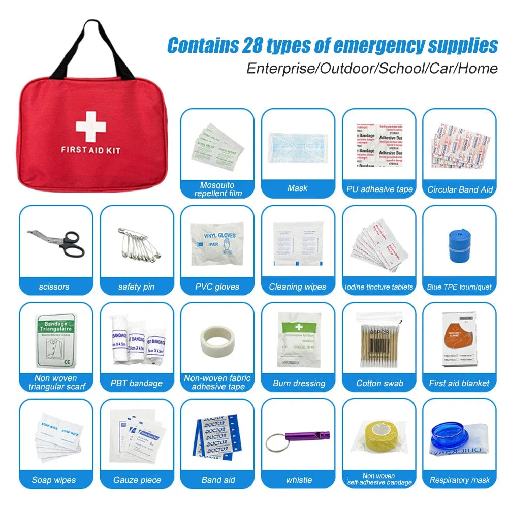 Car First Aid Kits Survival Gear Home Travel Size Small Emergency Kit Tactical Hiking EVA Camping Essentials Backpack Sports