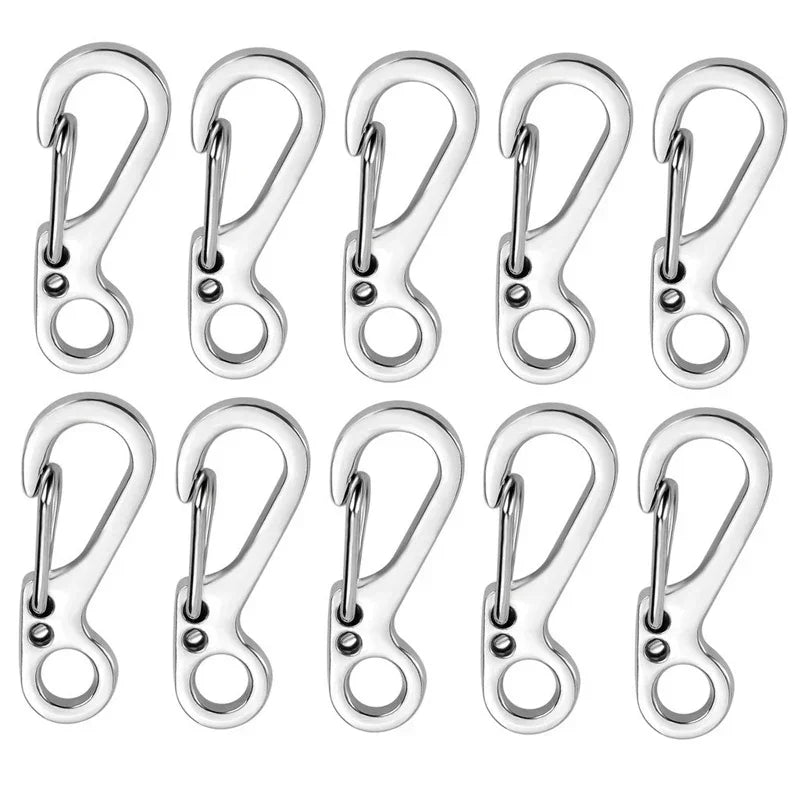 10Pcs/lot Mini Carabiner Gear Hooks Key Chain Camping EDC Survival Climbing SF Spring Backpack Clasps Keychain