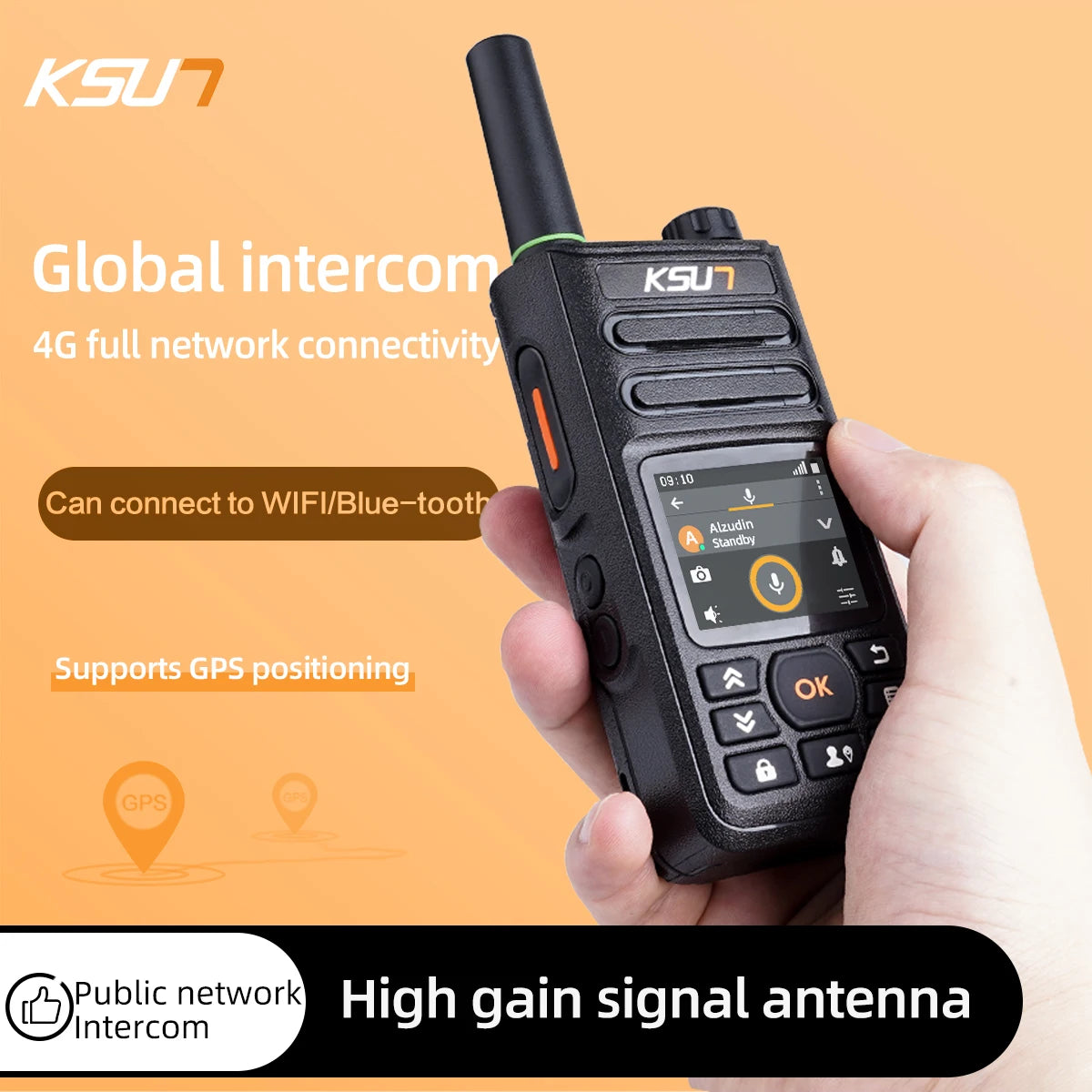 Walkie Talkie Compatible Zello APP 4g Sim Card WiFi Network Cell Phone Radio Long Range Professional Walkie Talkie KSW-ZL18