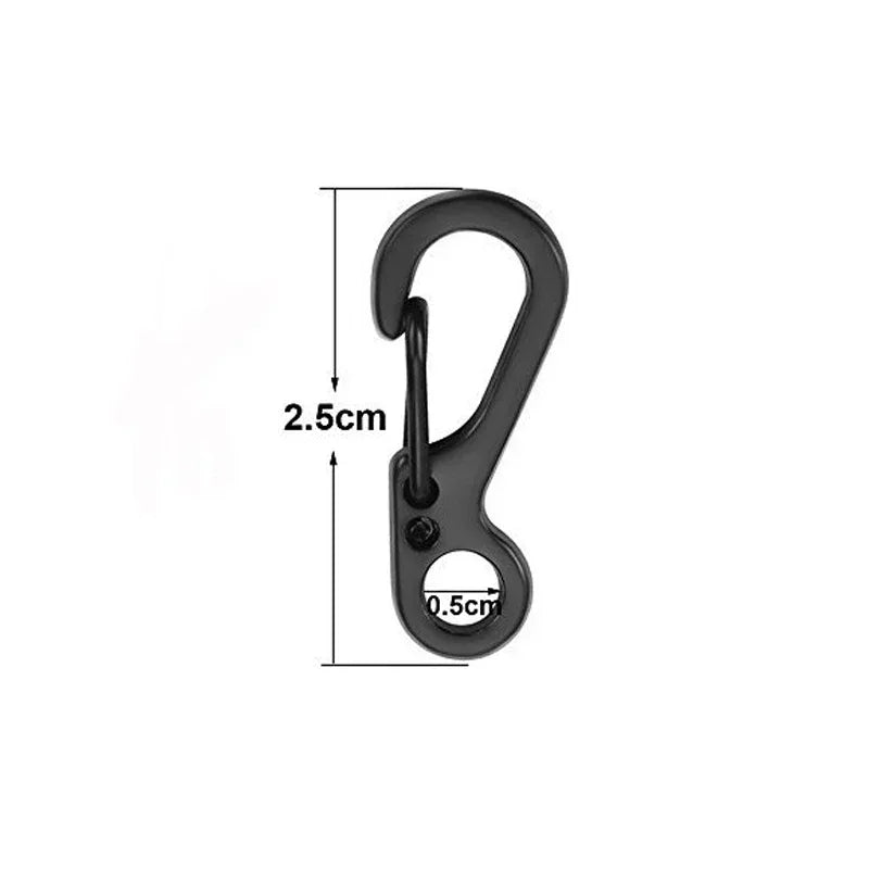 10Pcs/lot Mini Carabiner Gear Hooks Key Chain Camping EDC Survival Climbing SF Spring Backpack Clasps Keychain