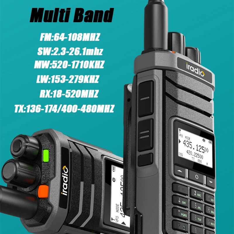 Iradio UV-88 GPS Walkie Talkie Shortwave UV88 Radio Type-C Charging 18-520mhz Receiving NOAA 1024 Channel Frequency Channel Scan