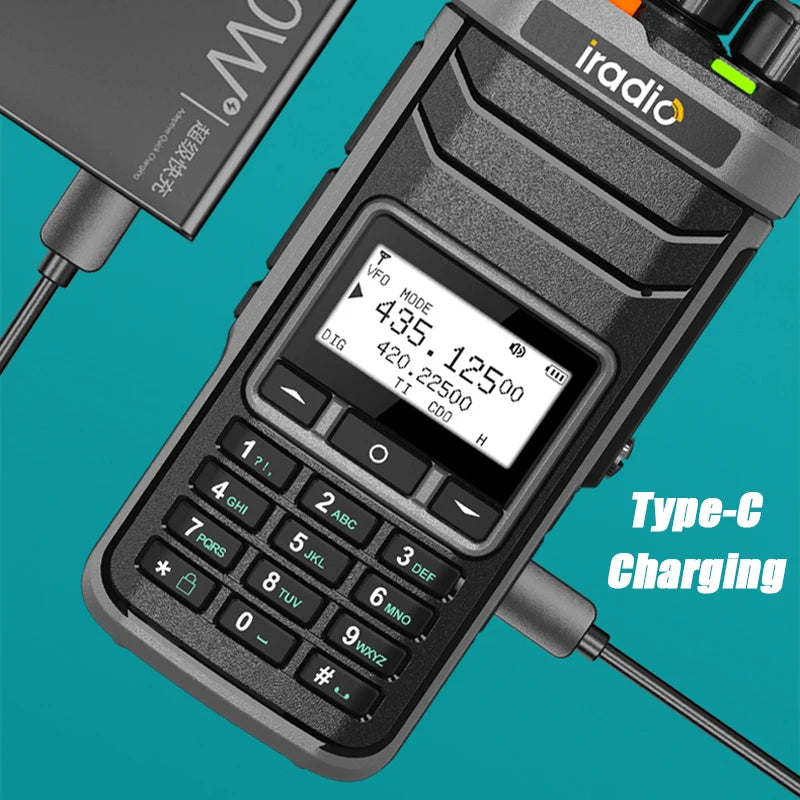 Iradio UV-88 GPS Walkie Talkie Shortwave UV88 Radio Type-C Charging 18-520mhz Receiving NOAA 1024 Channel Frequency Channel Scan