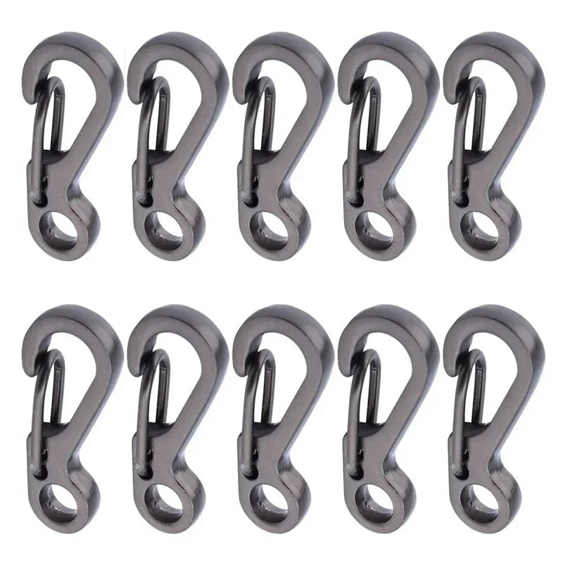 10Pcs/lot Mini Carabiner Gear Hooks Key Chain Camping EDC Survival Climbing SF Spring Backpack Clasps Keychain