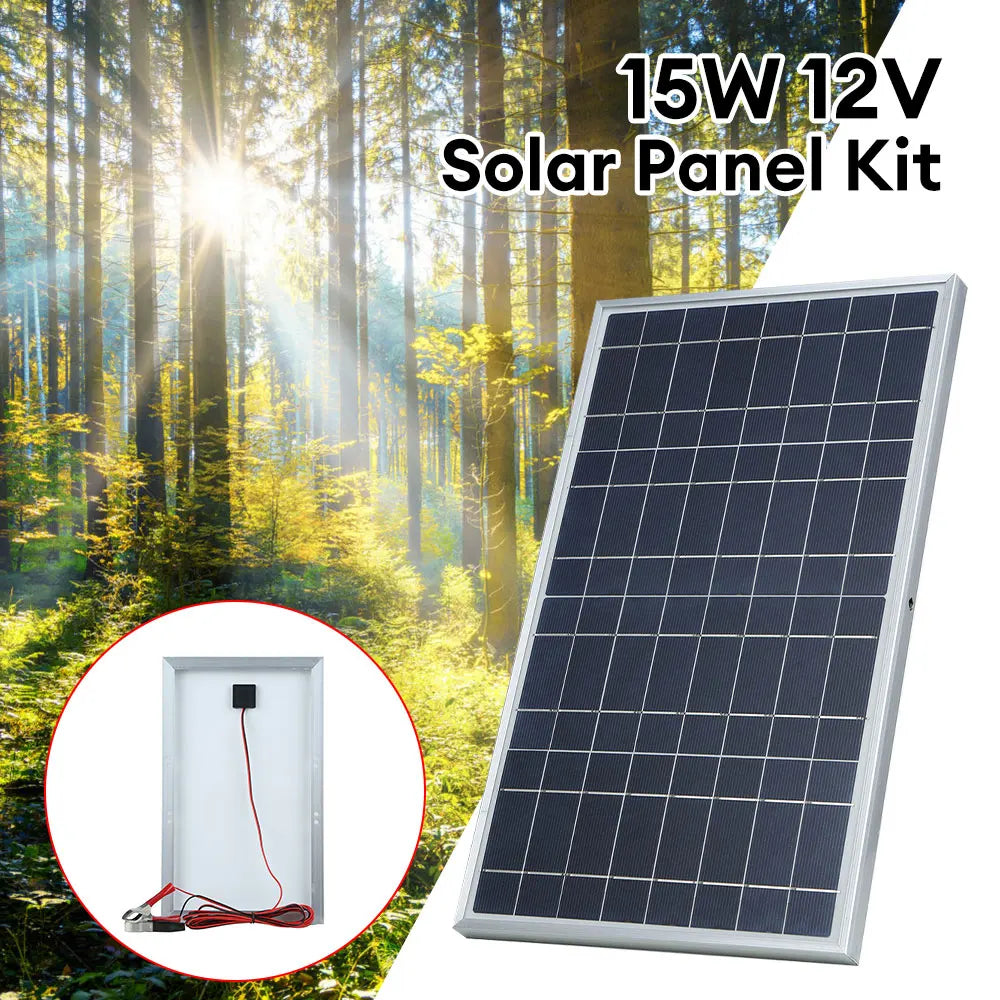 15W 12V Solar Panel Battery Charger Controller Portable High Conversion Solar Panels for RV Car Boat Home Outdoor Camping