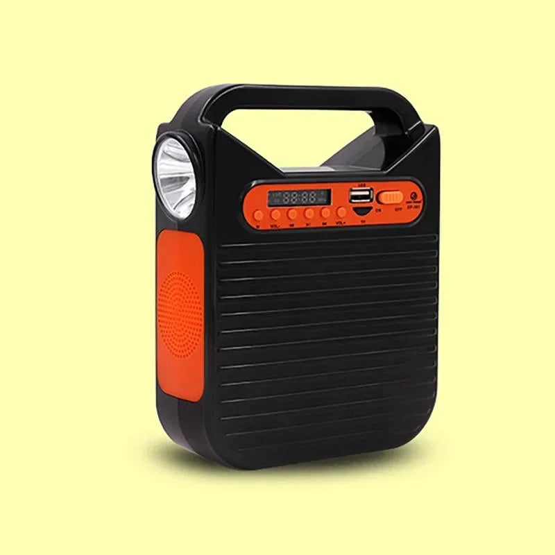 Portable Solar Power System Solar Panel Generator Kit with FM Radio 3 LED Bulbs Outdoor Emergency Lighting for Camping Hiking