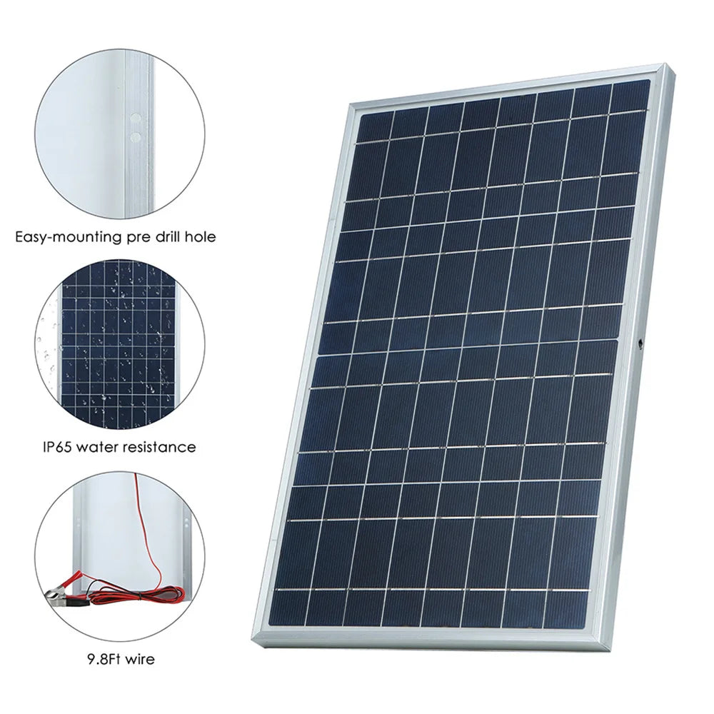 15W 12V Solar Panel Battery Charger Controller Portable High Conversion Solar Panels for RV Car Boat Home Outdoor Camping