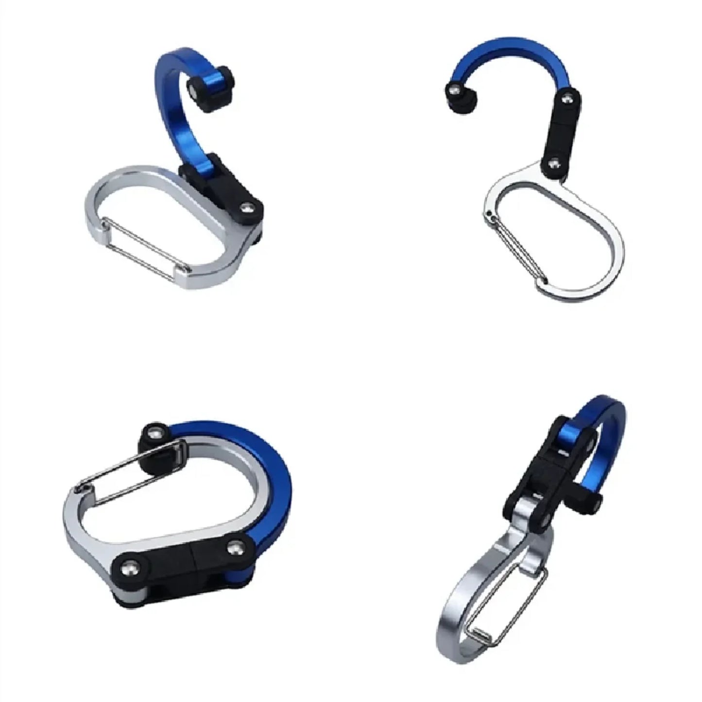 Carabiner Hybrid Gear Clip with Rotating Hook