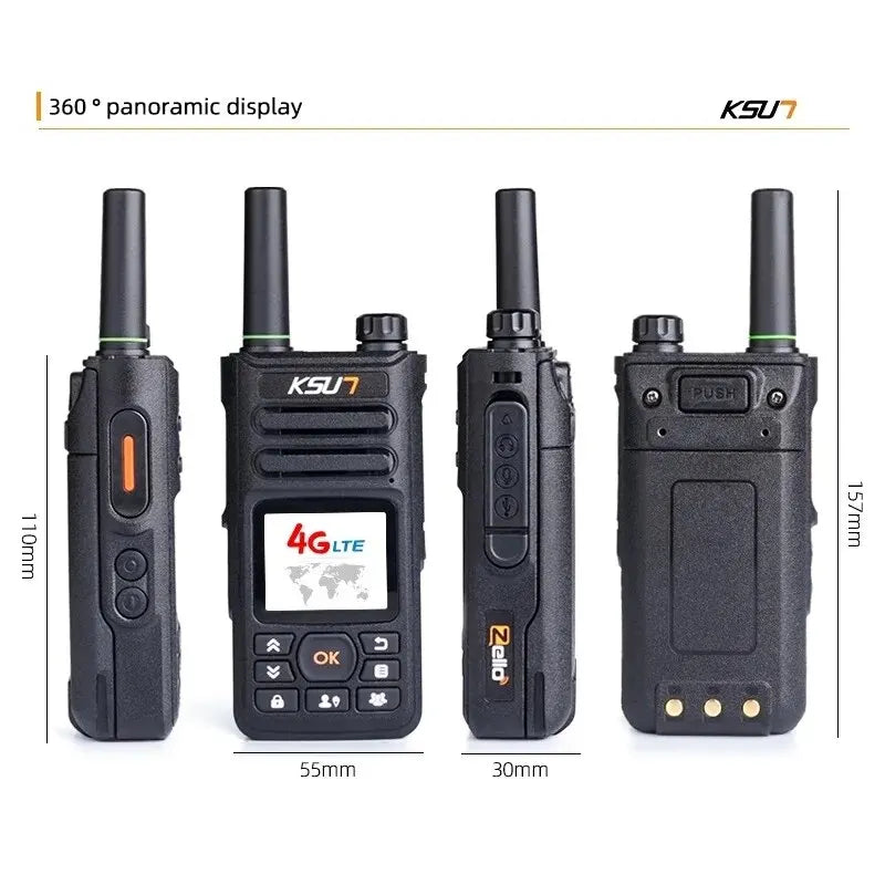 KSUT ZL18 Zello Walkie Talkie 4g Sim Card WiFi Network Cell Phone Radio Long Range 100 Miles GPS Professional POC Walkie Talkie