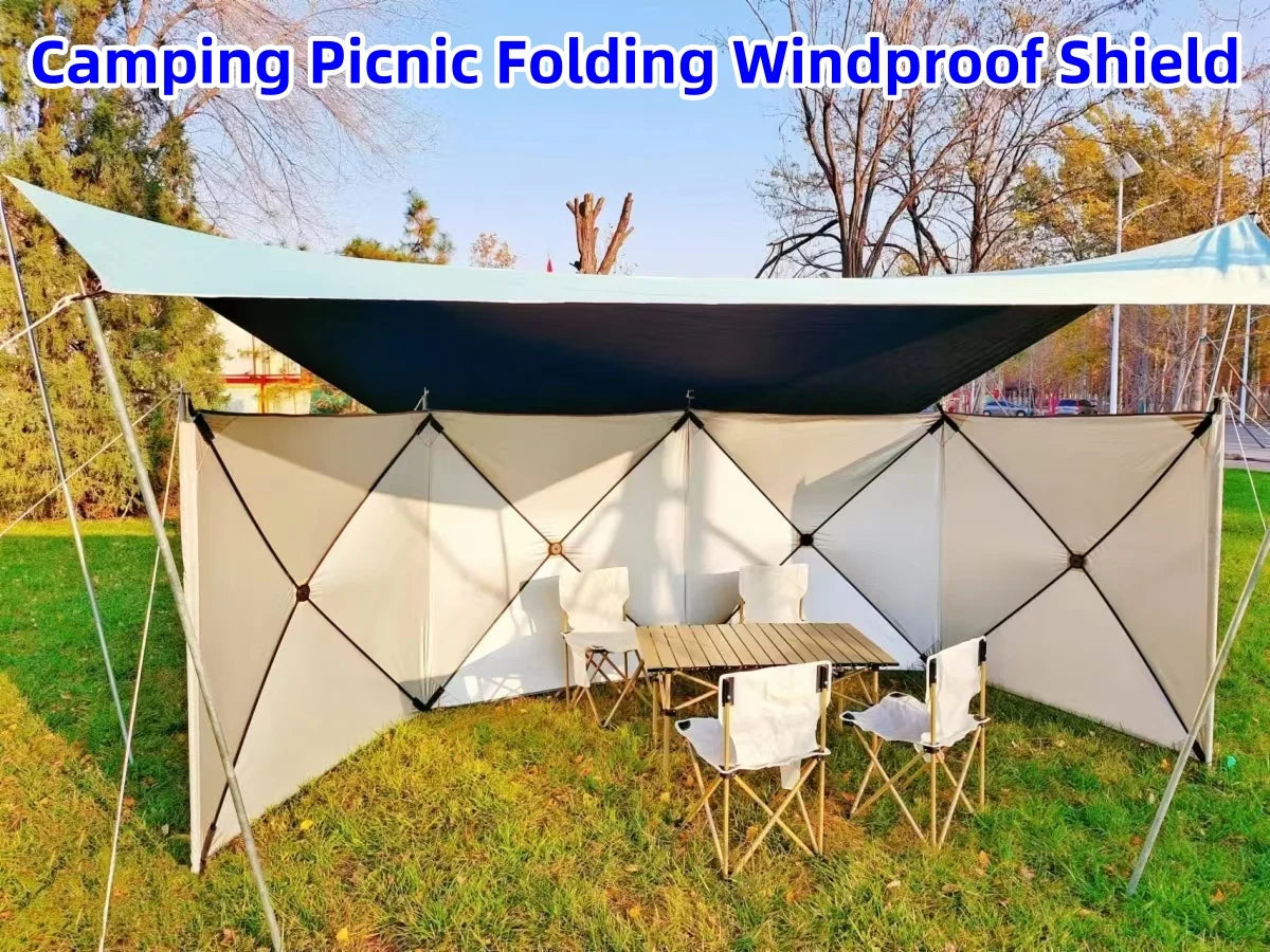 Outdoor Windscreen Folding Windproof Camping Shield Gas Stove Burner Windshield Picnic Tarp Car Tent Shield Gazebo Nature Hike