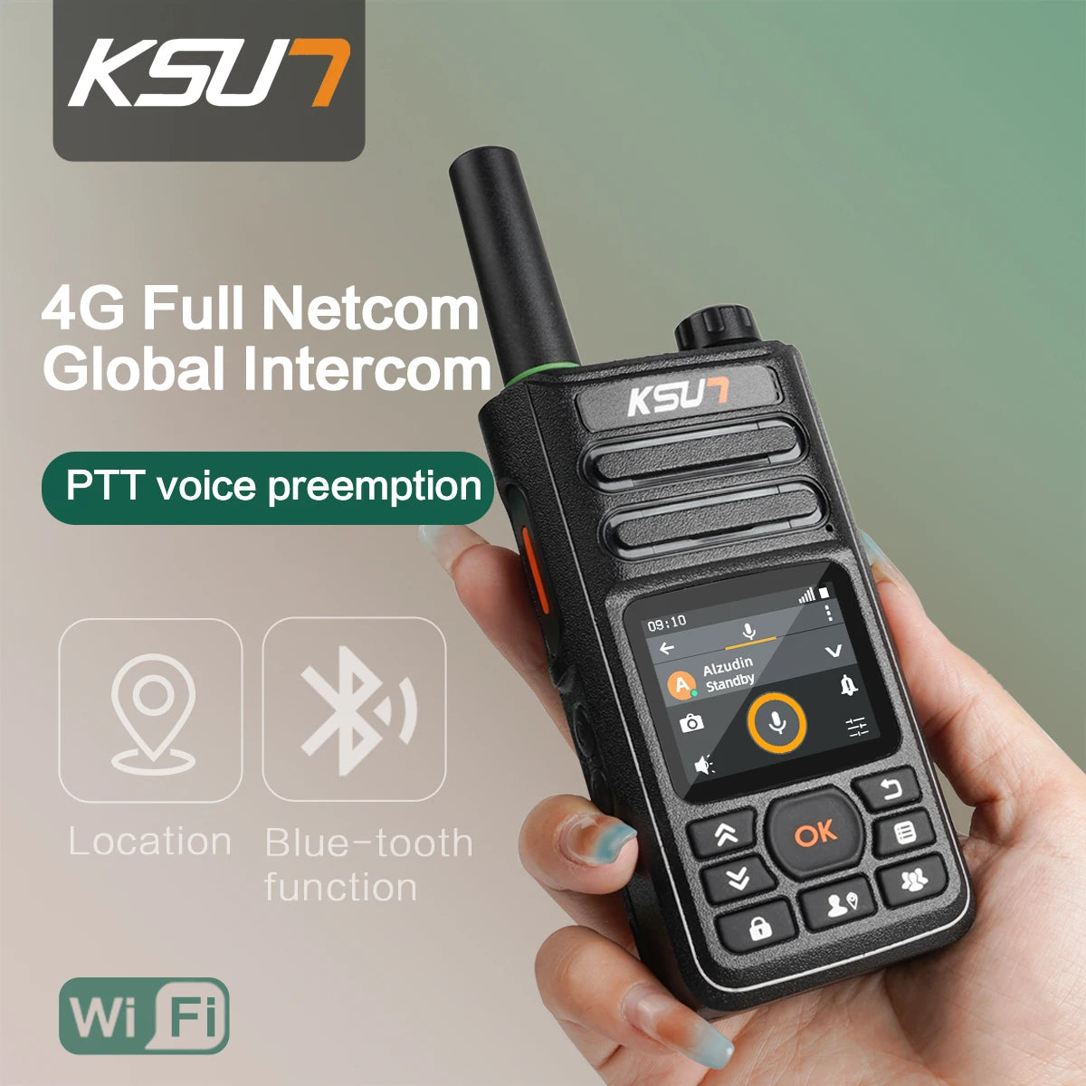 Walkie Talkie Compatible Zello APP  4g Sim Card WiFi Network Cell Phone Radio Long Range Professional Walkie Talkie KSW-ZL18