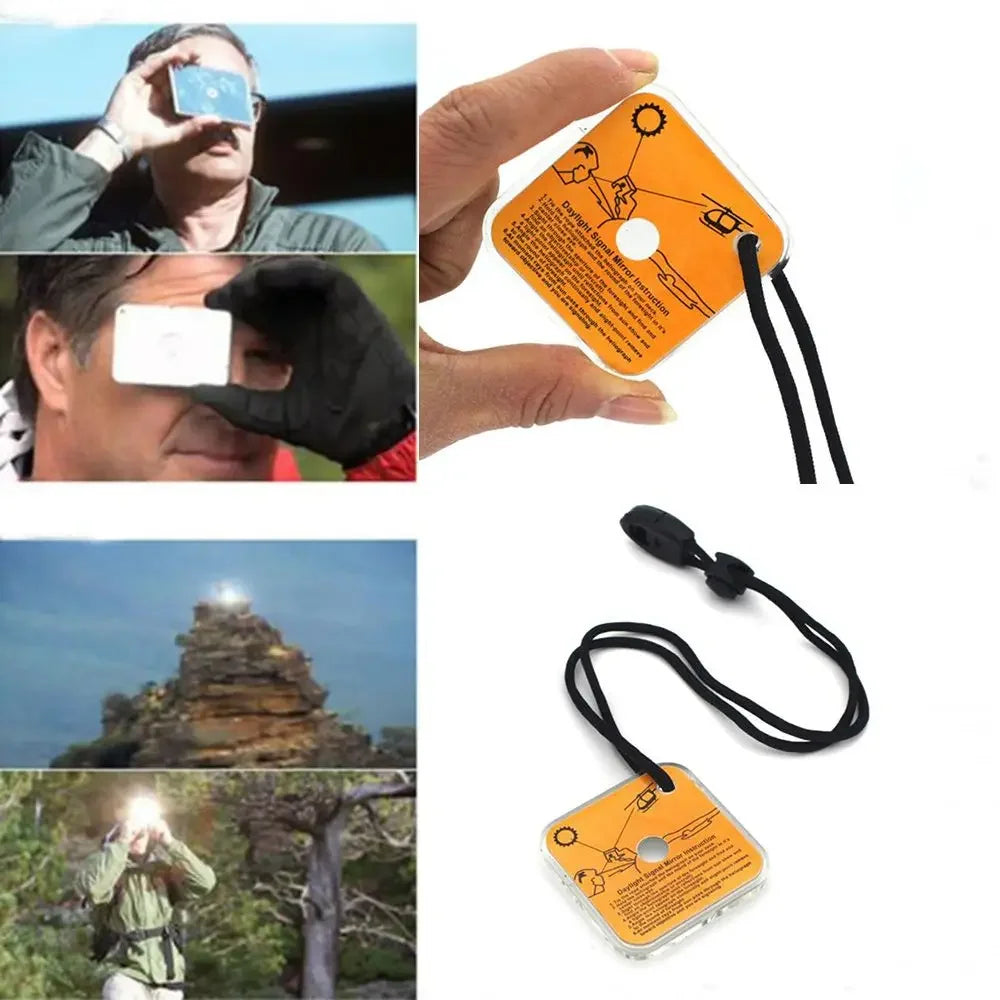 Multifunctional Survival Emergency Rescue Reflective Signal Mirror
