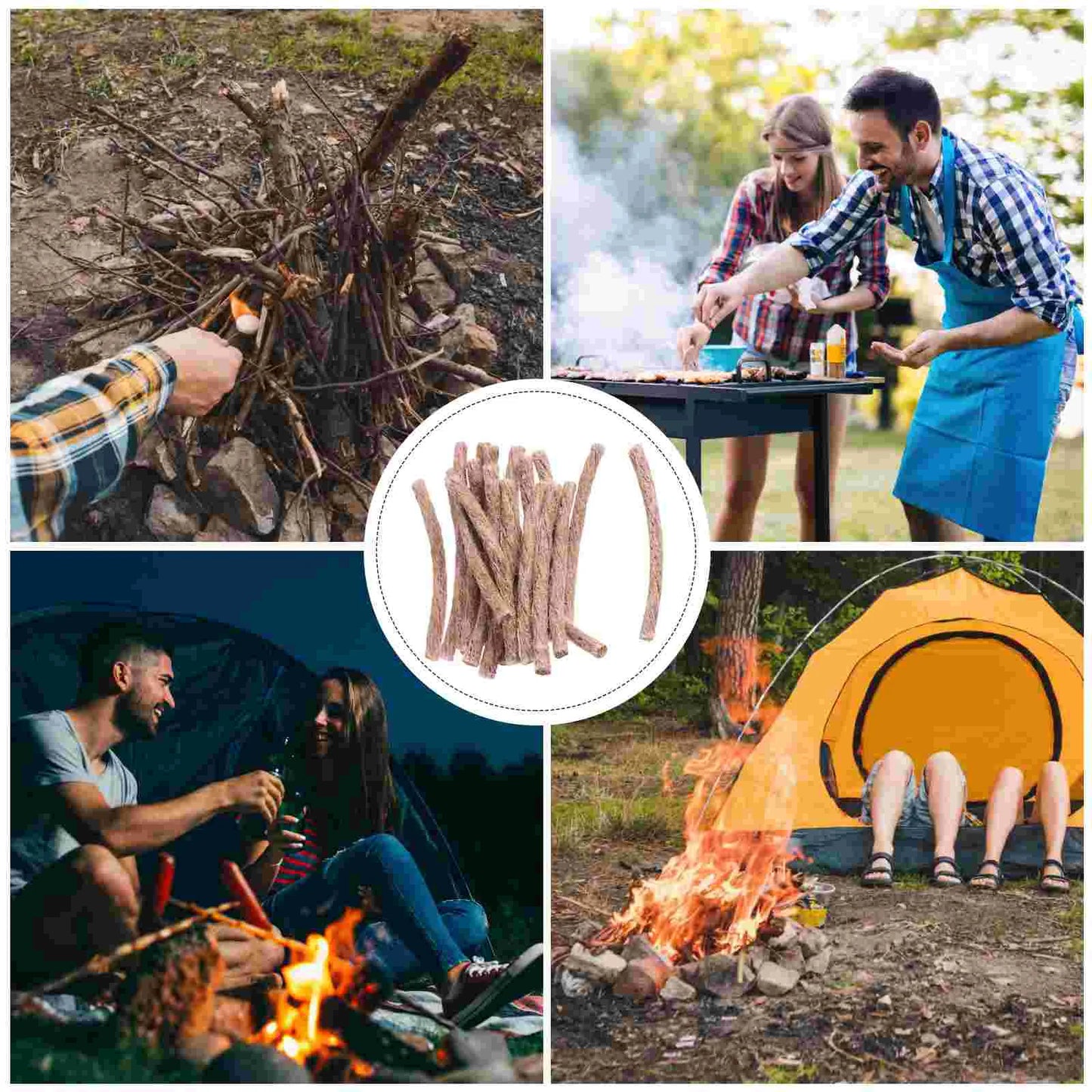 20 Pcs Picnic Barbecue Rope Set Survival Artificial Fire Starter Beeswax Wick Hiking Camping Cord