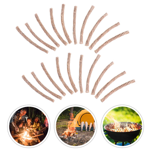 20 Pcs Picnic Barbecue Rope Set Survival Artificial Fire Starter Beeswax Wick Hiking Camping Cord