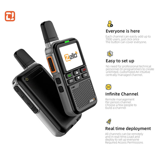 KSUT ZL38 LTE Walkie Talkies Long Range 100 Miles Zello Network Radio PTT Button WiFi POC Android System