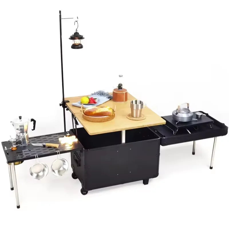 High Quality Popular Picnic Outdoor Camping Camper Portable mini Kitchen Foldable Folding Table Box  Mobile