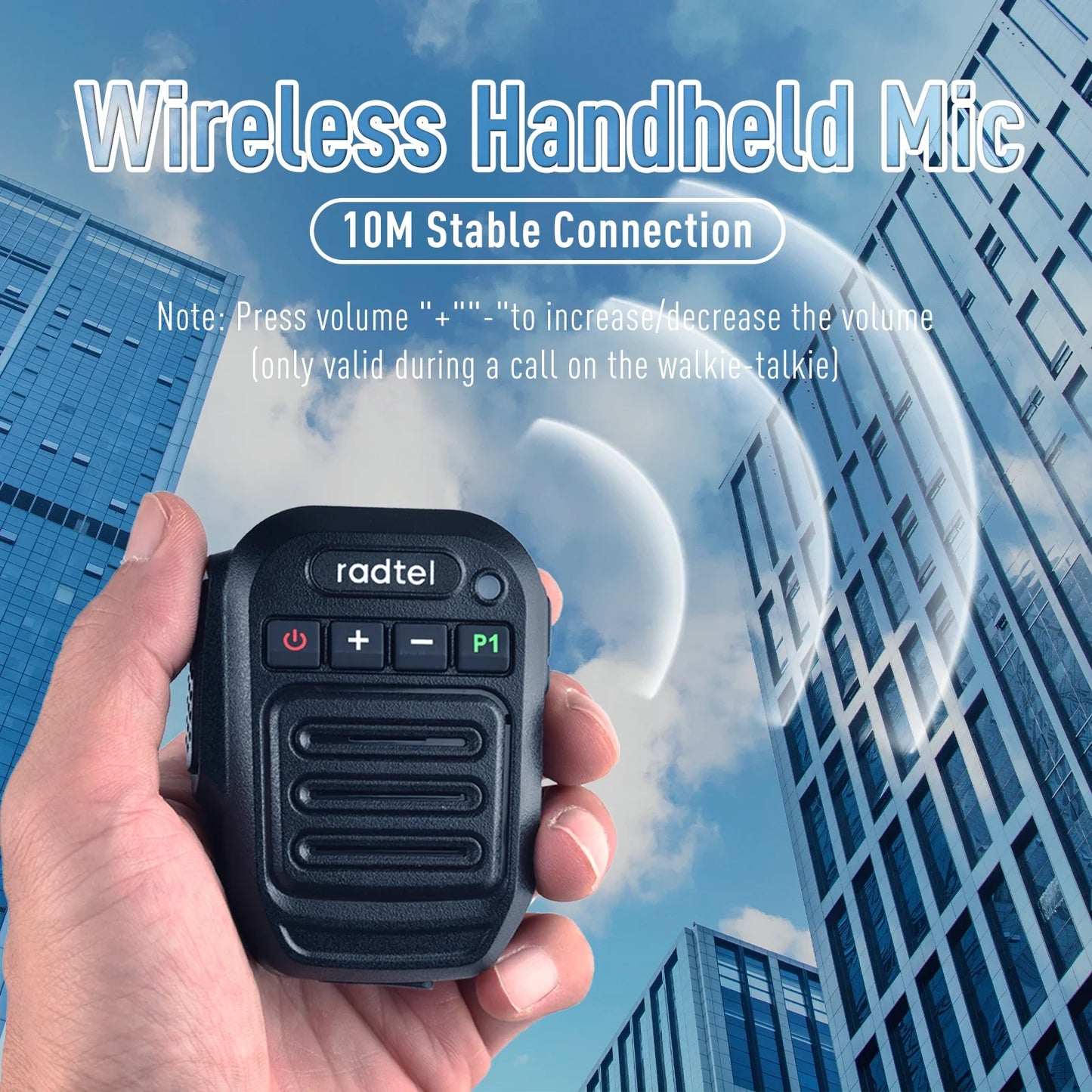 Two Way Radio Wireless Bluetooth Speaker Mic, Handheld Shoulder Microphone for Baofeng UV-5R Quansheng UV-K5 Radtel RT-900 etc