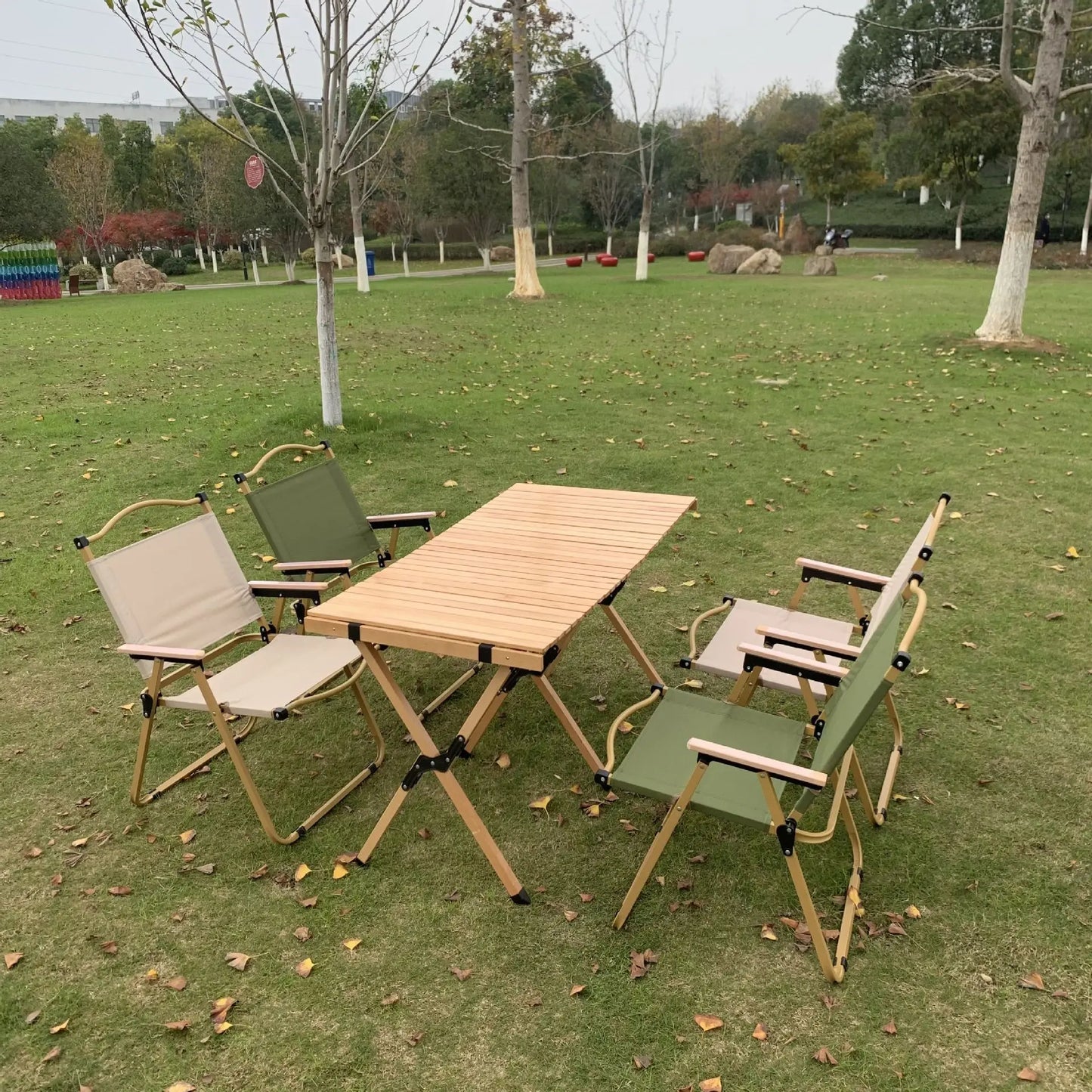 Solid Wood Folding Table Camping Wind Bar Grill Hot Pot Booth Fair  with Heightened Egg