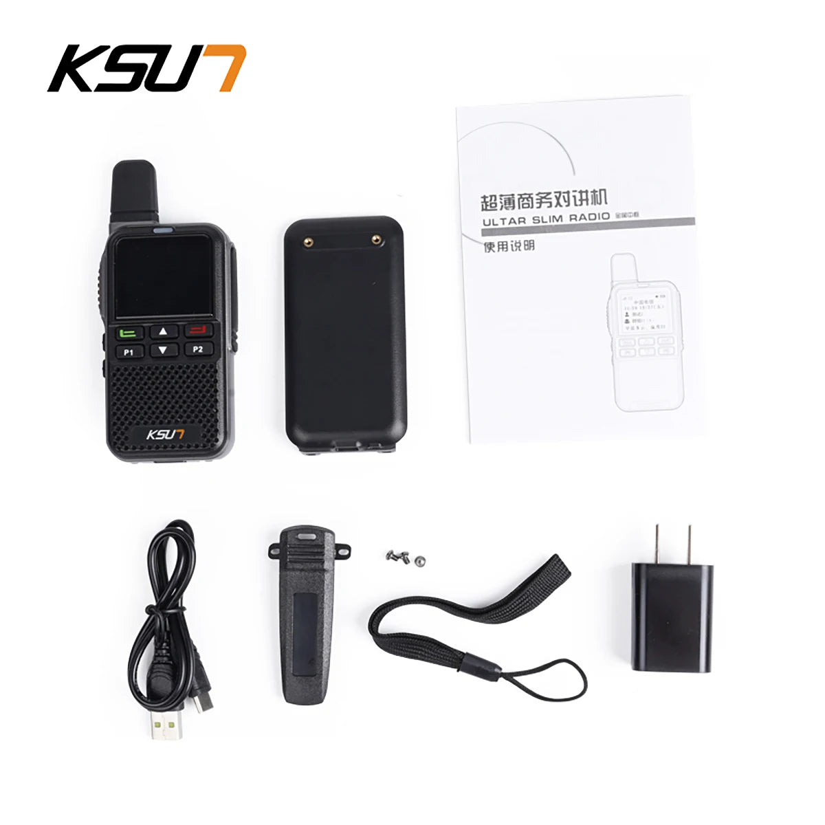 KSUT ZL38 LTE Walkie Talkies Long Range 100 Miles Zello Network Radio PTT Button WiFi POC Android System