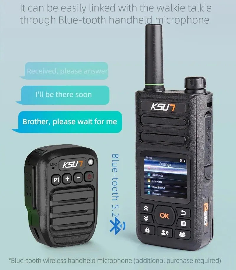 KSUT ZL18 Zello Walkie Talkie 4g Sim Card WiFi Network Cell Phone Radio Long Range 100 Miles GPS Professional POC Walkie Talkie