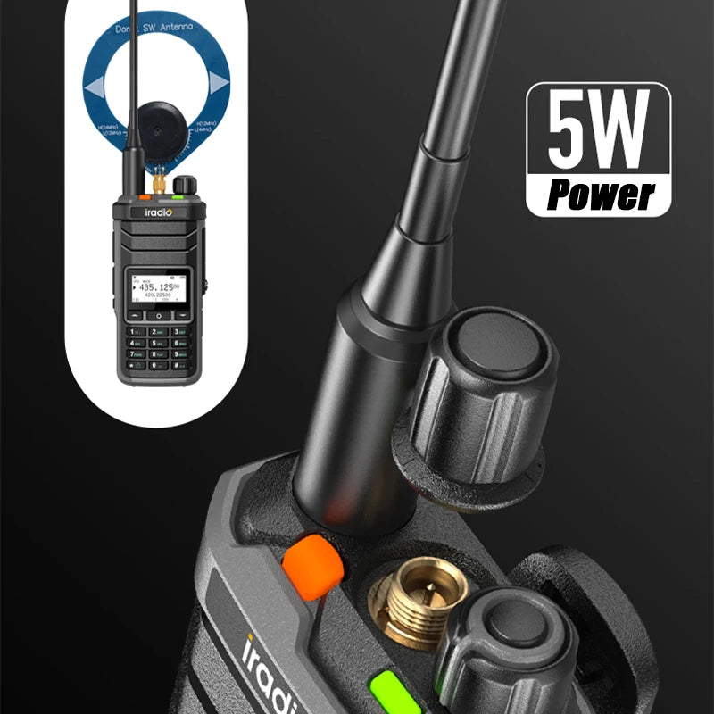 Iradio UV-88 GPS Walkie Talkie Shortwave UV88 Radio Type-C Charging 18-520mhz Receiving NOAA 1024 Channel Frequency Channel Scan