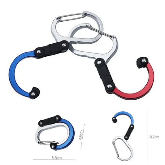Carabiner Hybrid Gear Clip with Rotating Hook
