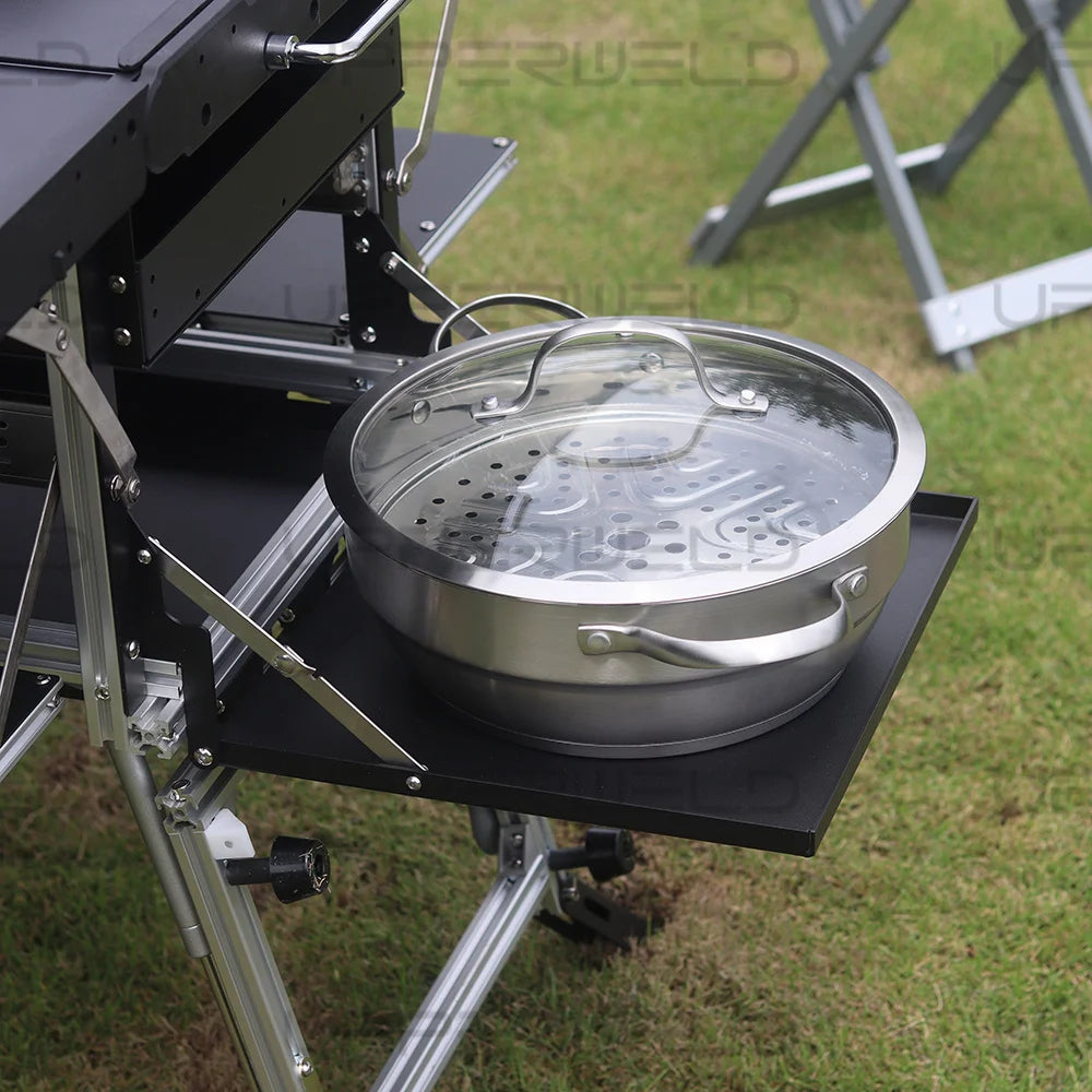 Heavy Duty Outdoor bbq Camping move Kitchen 2 in 1 Folding  Cooking Table for Easy  Multifunction Aluminum
