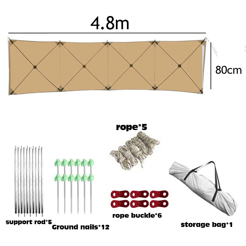 Outdoor Windscreen Folding Windproof Camping Shield Gas Stove Burner Windshield Picnic Tarp Car Tent Shield Gazebo Nature Hike