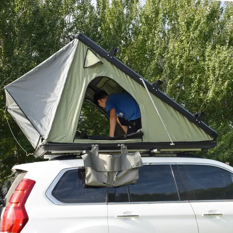 Car Rooftop Tent, Outdoor Off Road Aluminum Hard Shell Car Roof Top Tent Folding Camping for Truck SUV