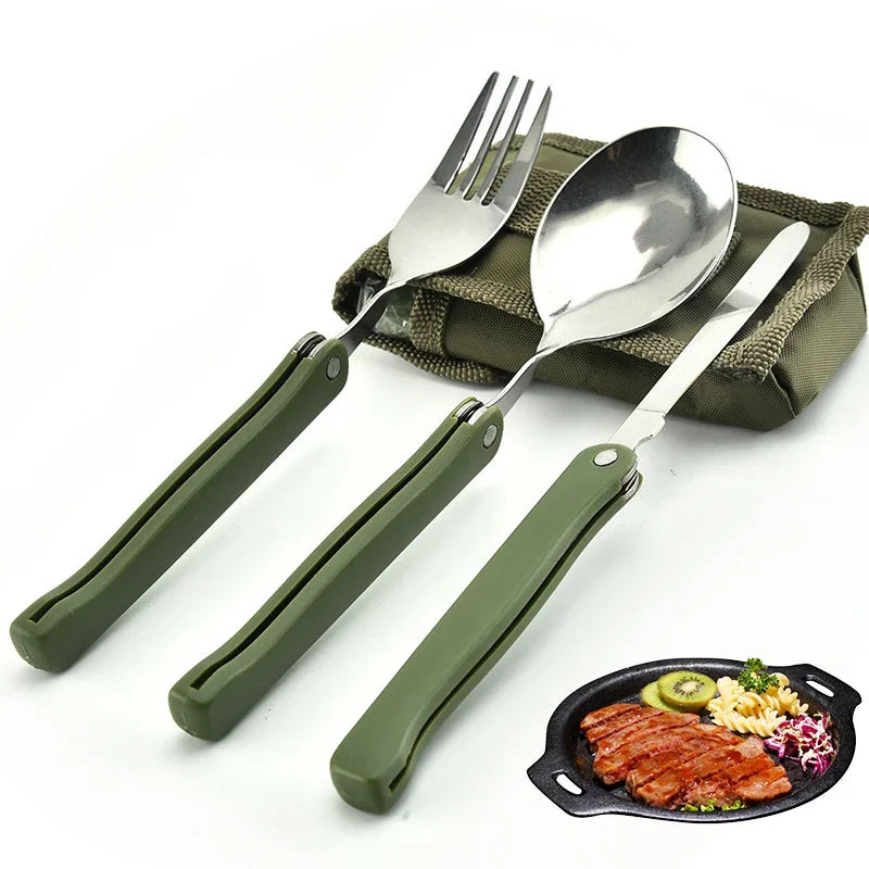 Stainless Steel Portable Folding Cutlery Set