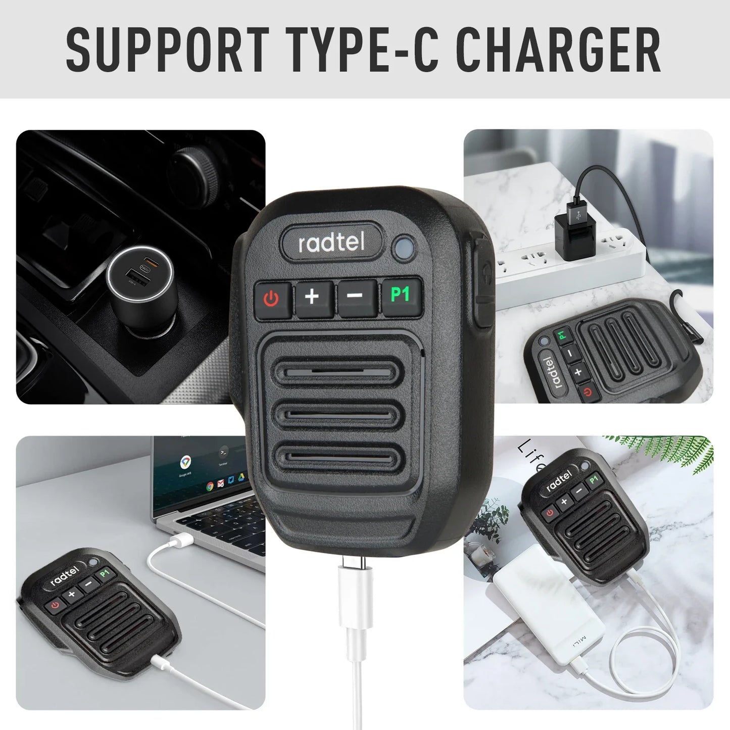 Two Way Radio Wireless Bluetooth Speaker Mic, Handheld Shoulder Microphone for Baofeng UV-5R Quansheng UV-K5 Radtel RT-900 etc
