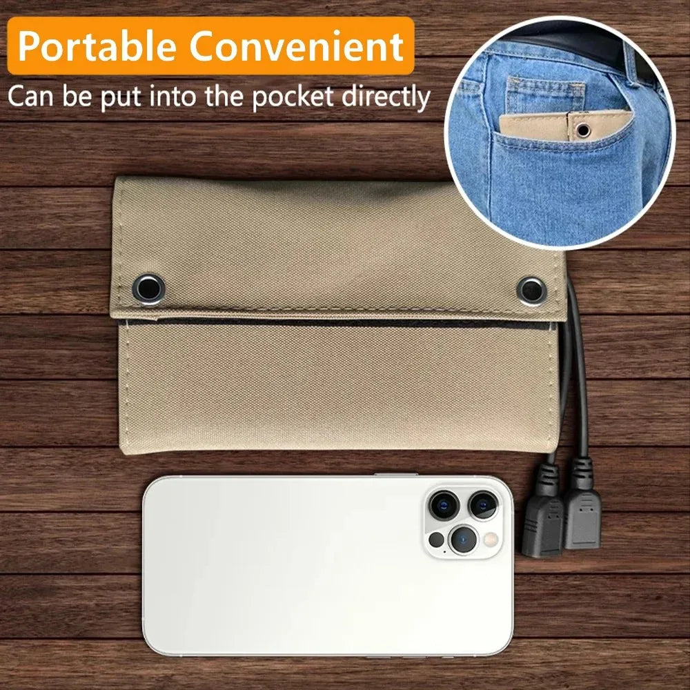 80W Portable Foldable Solar Panel with USB 5V Waterproof Solar Panel for Cell Phone Power Bank Battery Charger Camping Tourism
